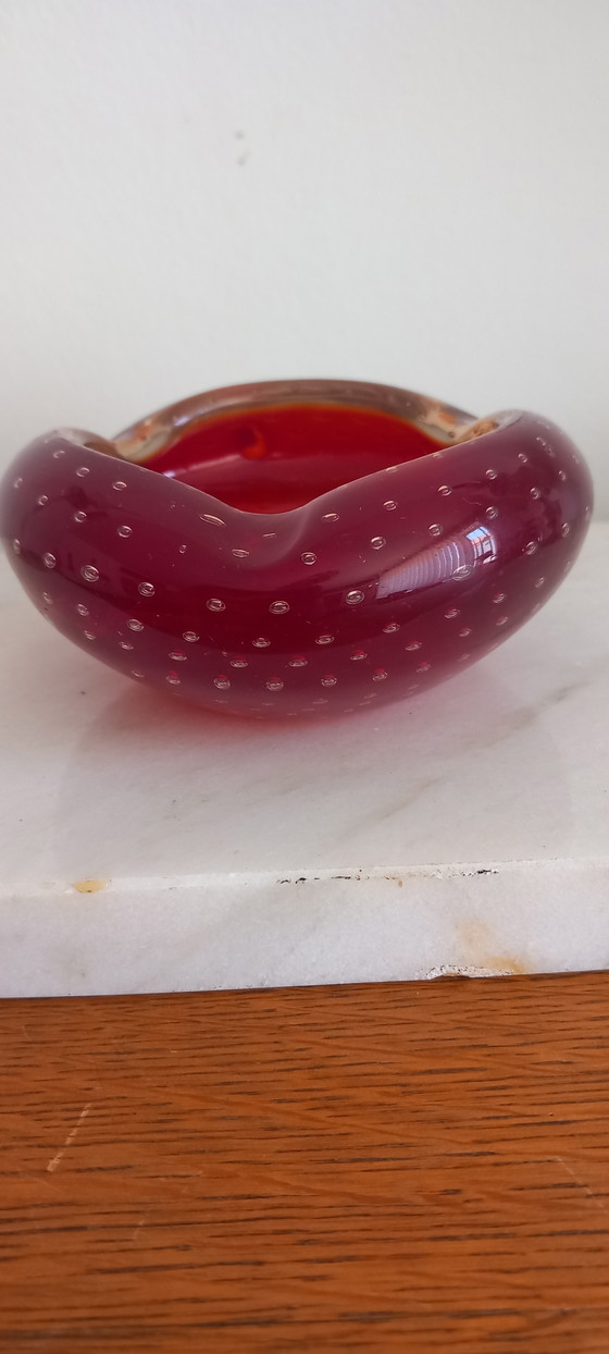 Image 1 of Rare and exceptional modernist ashtray / trinket tray in heavy Bohemian crystal, in uranium glass, model K169.