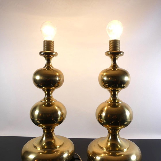 Image 1 of Vintage Bubble Lamps table lamps, brass, Bankamp, ​​1970s, Space Ag