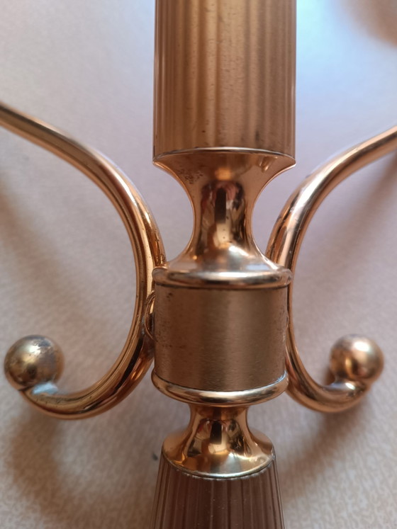 Pair of Art Deco style Wall lights (Italy), Metal, Brass, Gold (photo 8 of 9)