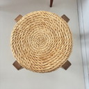 Sgabello scandinavo in giunco ​​di pino della metà del XX secolo