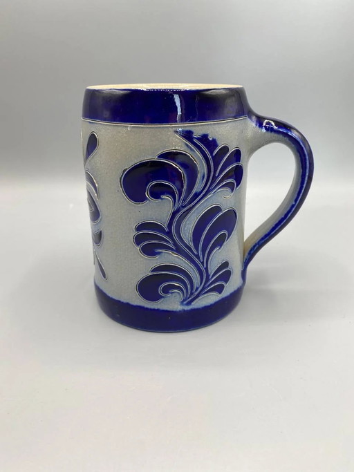 Stein vintage in gres Westerwald - Decorazione incisa blu cobalto - Kannenbäckerland - Circa – servies
