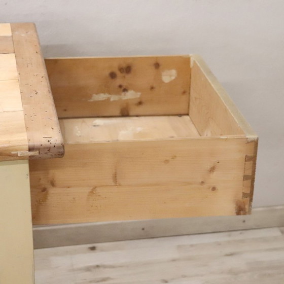 Image 1 of Table de travail en bois de peuplier laqué crème, Italie, fin du XIXe siècle