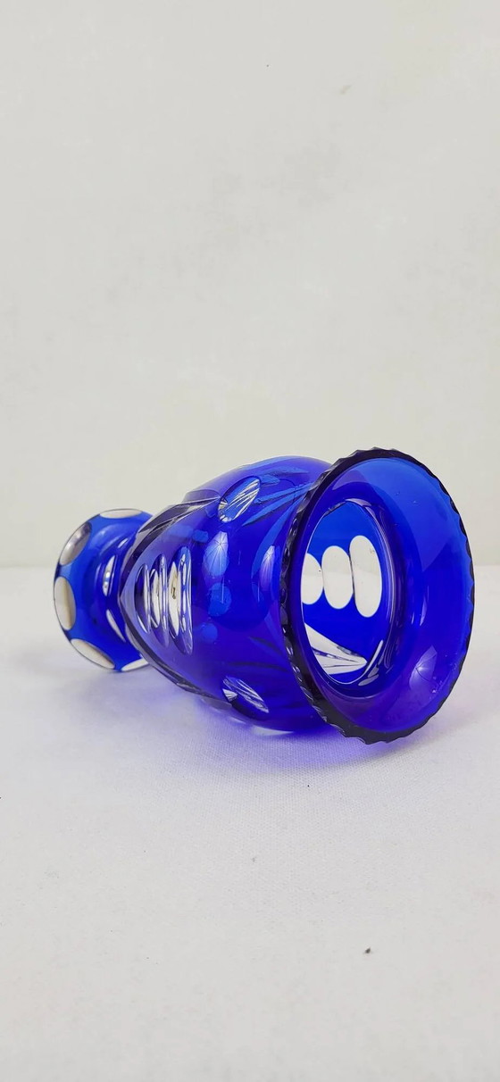 Cobalt blue crystal vase, Czechoslovakia – Glass (photo 5 of 7)