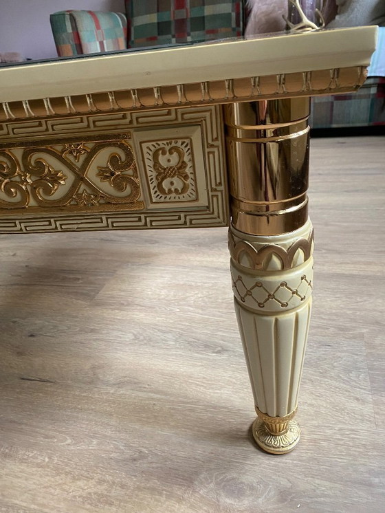 Image 1 of Beautiful Versace coffee table with cut glass top