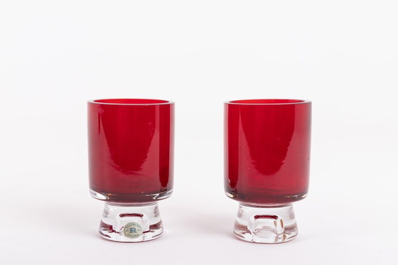 Image 1 of Mid-Century Reijmyre Red Glass Vase Designed by Monica Bratt, 1950’s