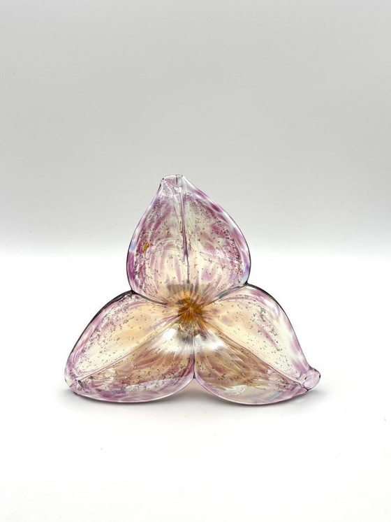 Image 1 of Ein Paar kunstvolle Glasblumen, handgefertigt in Italien nach venezianischer Murano-Tradition, Maße: 15 x 15 x 9 cm