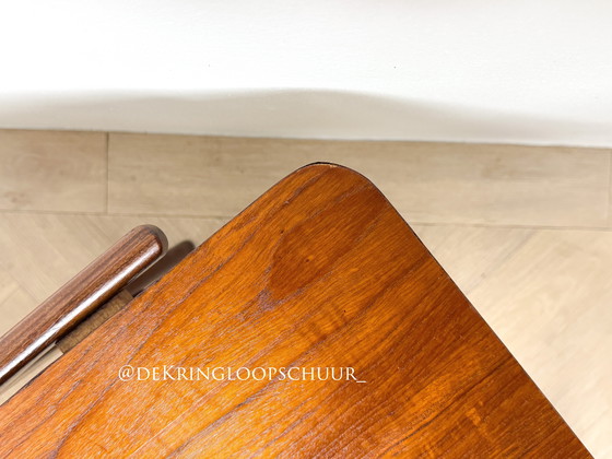 Image 1 of Tavolino da caffè vintage di metà secolo con piano in formica reversibile, impiallacciatura in teak