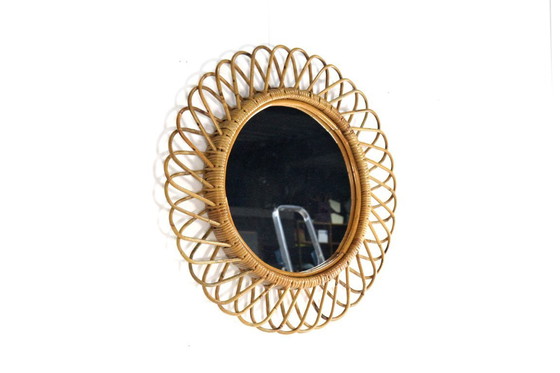 Image 1 of Franco Albini vintage rattan mirror