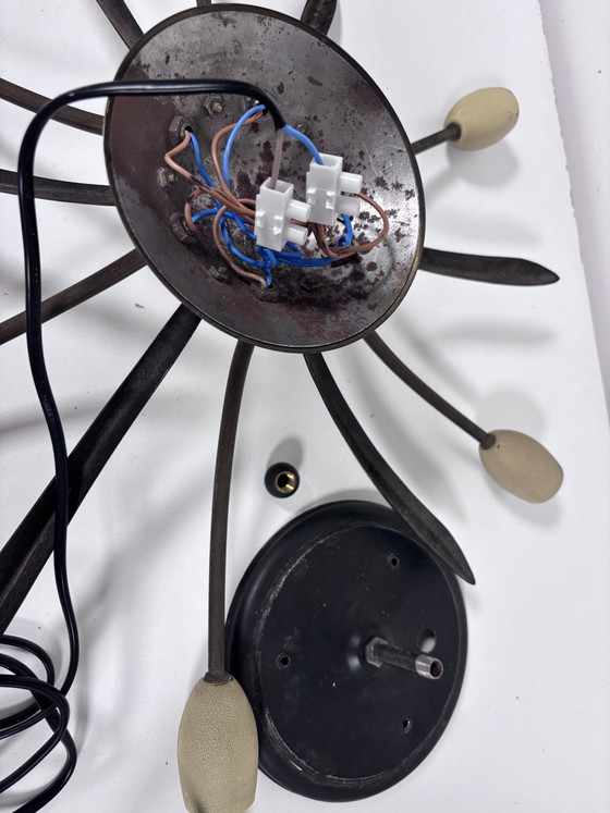 Lampada Sputnik tedesca a sei bracci, metà del XX secolo, design moderno, 1960 – Applique, Metal, Brass (photo 7 of 13)