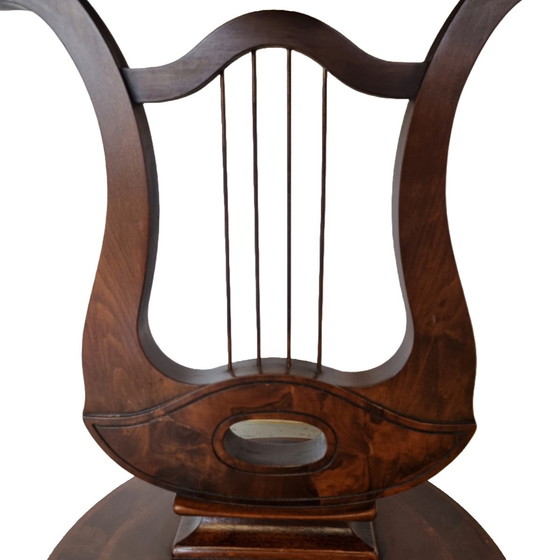 Image 1 of Classic style side table with drawer on harp base, 1970s