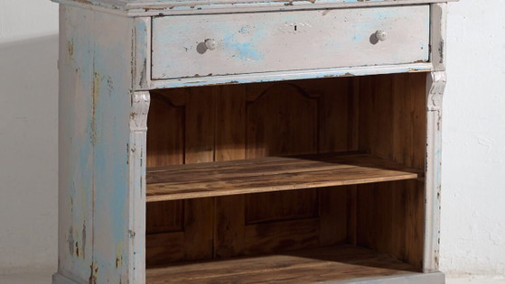 Antique blue patina shop counter (c.1940) #81 – Display cabinets (photo 3 of 40)