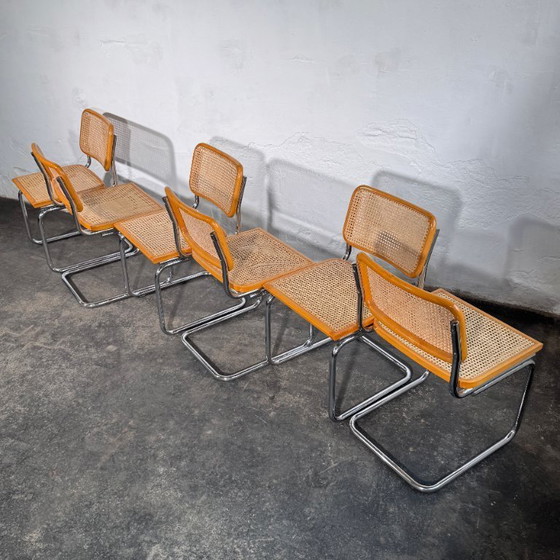 Image 1 of Set di 6 sedie italiane in stile Cesca, anni '60