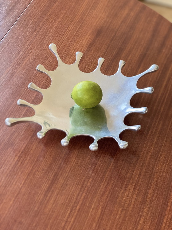 Image 1 of 'Splash' design schaal chroomlook – sculpturaal metaal – modern decor object