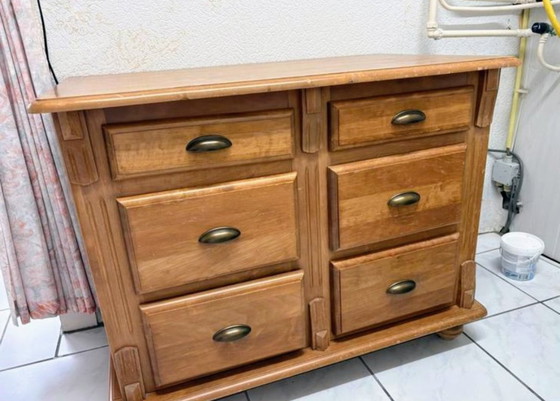 Image 1 of Solid Pine Wood Chest of Drawers