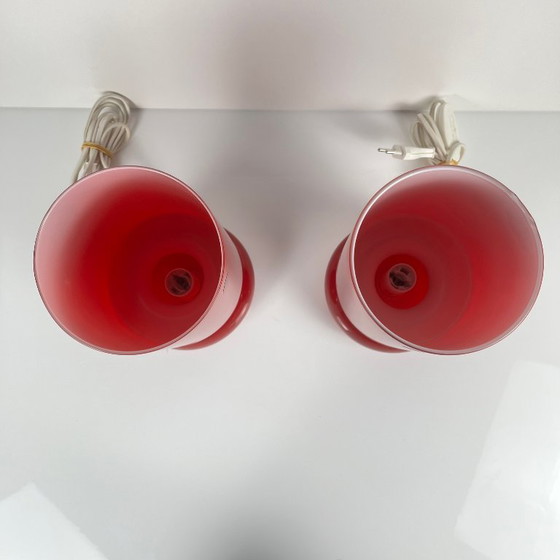 Image 1 of Rotes IKEA Lykta Lampen-Duo, 1990