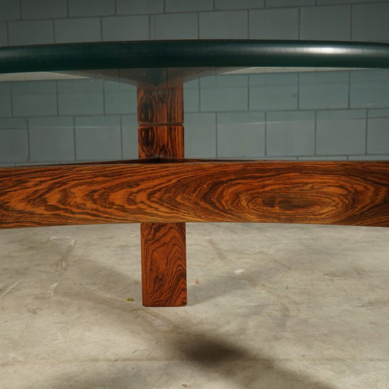Vintage Brutalist coffee table – rosewood – 1970s – Glass (photo 9 of 12)