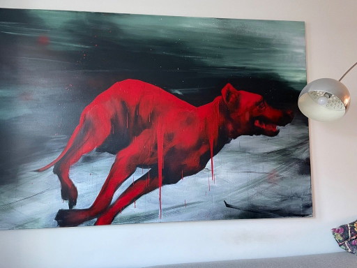 Simon Schrikker olieverf schilderij 240x160cm – schilderijen tekeningen, Other