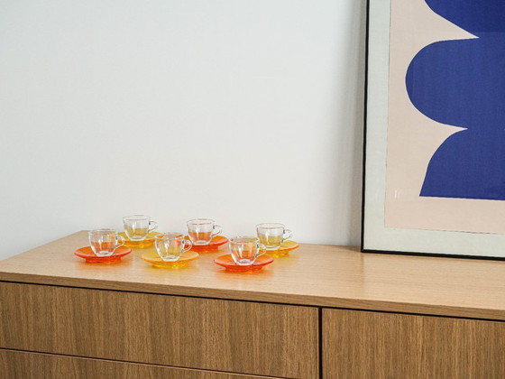 Image 1 of Set of glass cups, Italian design, 1970s, manufactured by Fratelli Guzzini