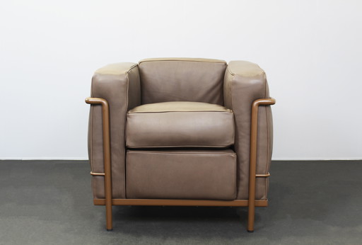 Lc2 Chair Le Corbusier Brown Leather Cassina, Charlotte Perriand Seats