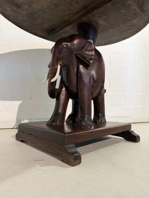 Vintage Elephant Table Mahogany Wood Art Deco Retro – bijzettafels (photo 2 of 12)