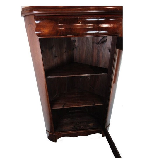 Image 1 of Vintage corner cabinet with mahogany shelves, 1840