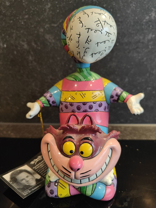 Statuetta del Gatto del Cheshire Figurine Alice nel Paese delle Meraviglie Britto