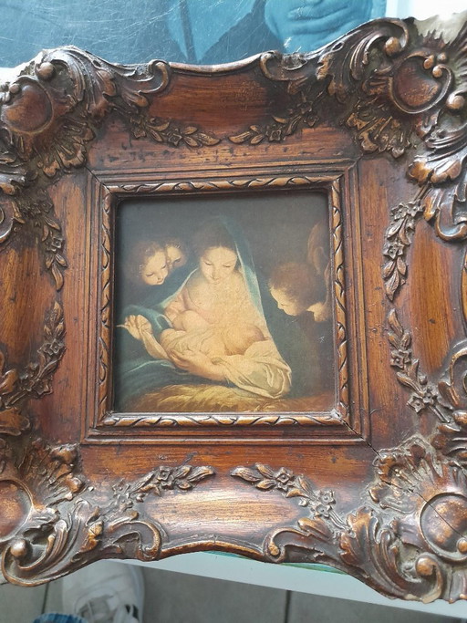Painting on wood with frame, 1950 Marrati