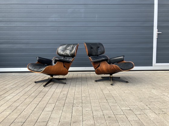 Image 1 of 2x Eames Lounge Chair Contura/Fehlbaum 1950er Jahre