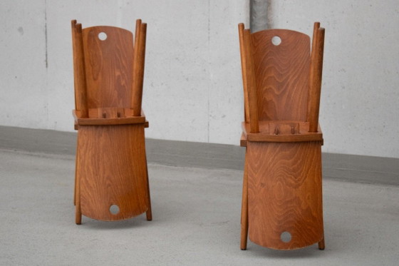 Set di quattro sedie compatte in compensato — anni '60 – Sedie da pranzo, Wood (photo 3 of 14)