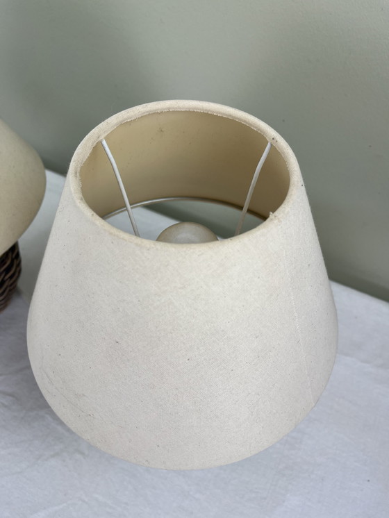 Image 1 of Lampada da comodino vintage in vimini