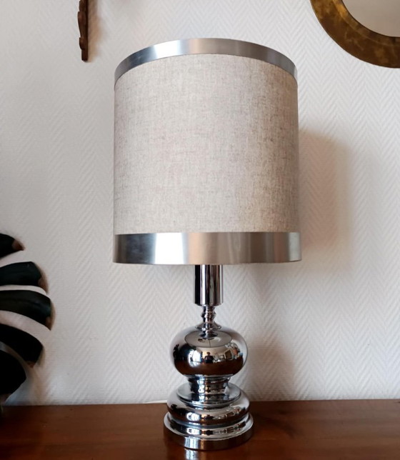 Image 1 of Chrome lamp in the style of Philippe Barbier, 1970