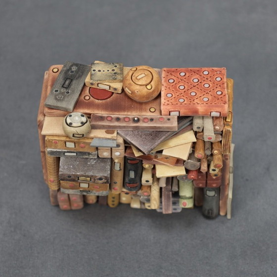 Image 1 of Ensemble de 4 sculptures vibrantes de Guy Deltour – Art contemporain belge, années 2000