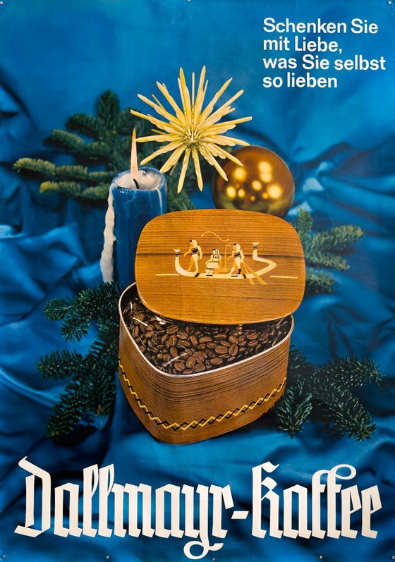 Image 1 of Originele vintage Dallmayr-Kaffee Poster | 1970s | Duitse koffie reclameplaat | 119 x 84cm (A0)