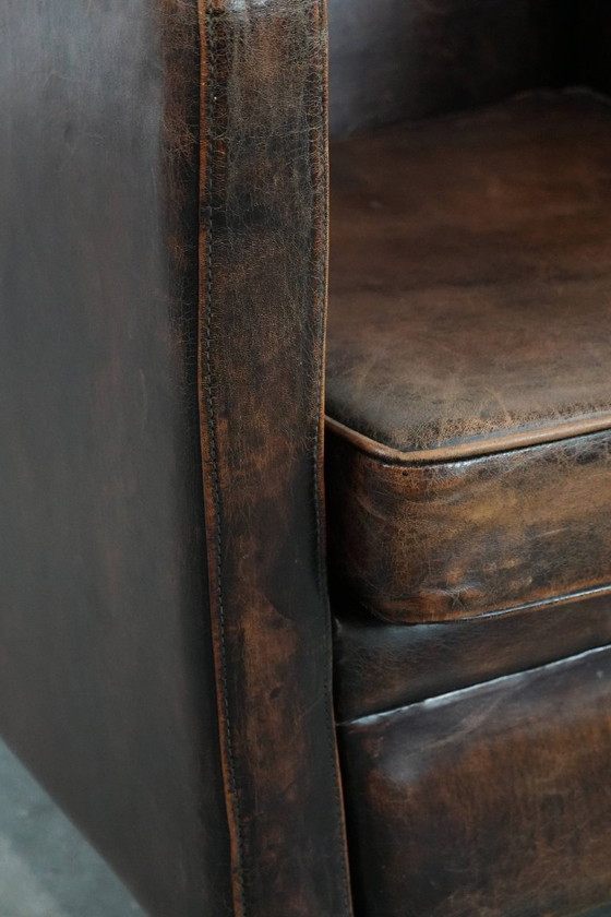 Image 1 of Poltrona di design in pelle di pecora con bellissimi colori intensi