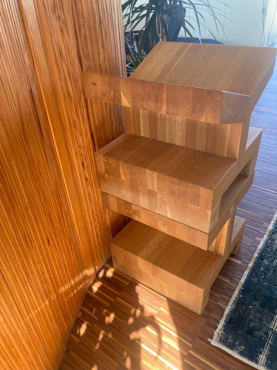 Image 1 of 2 rari tavolini laterali quadrati di piccole dimensioni della Gelderland – in rovere massello, design di Roderick Vos