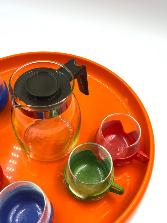 Multicolor Space Age Coffee Service, Table accessories, Glass, Plastic, Orange, Pop Art (photo 13 of 13)