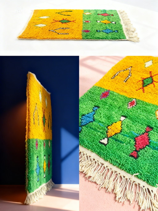 Tapis Traditionnel bérbére 300 x 200 cm Haut de Gamme Fait à la main - 100% Haut Laine