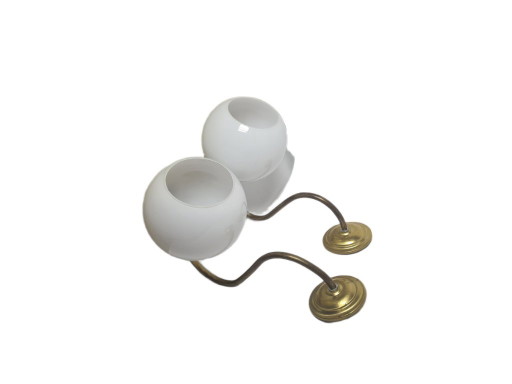 Appliques Art Déco, Pologne, années 1950, lot de 2 – wandlampen, Glass, Brass (photo 2 of 11)