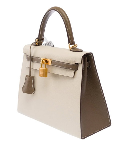 Image 1 of Sac HERMES Kelly 25 en Cuir Blanc - 103494