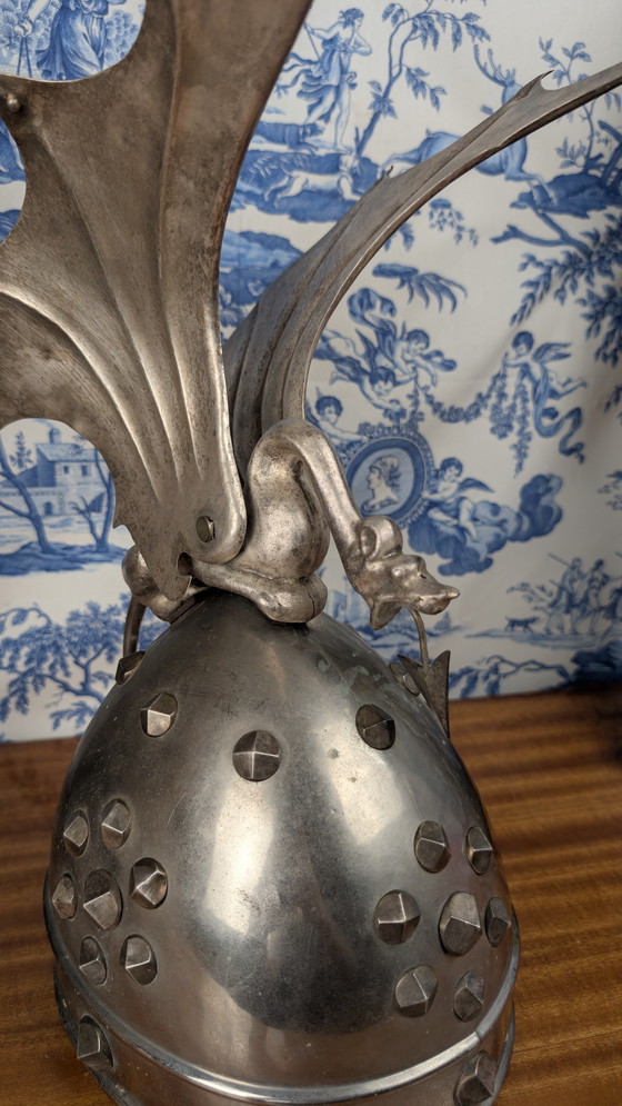 Image 1 of Fantástico casco de metal de Sigurd el Dragón, atrezo de ópera del siglo XIX