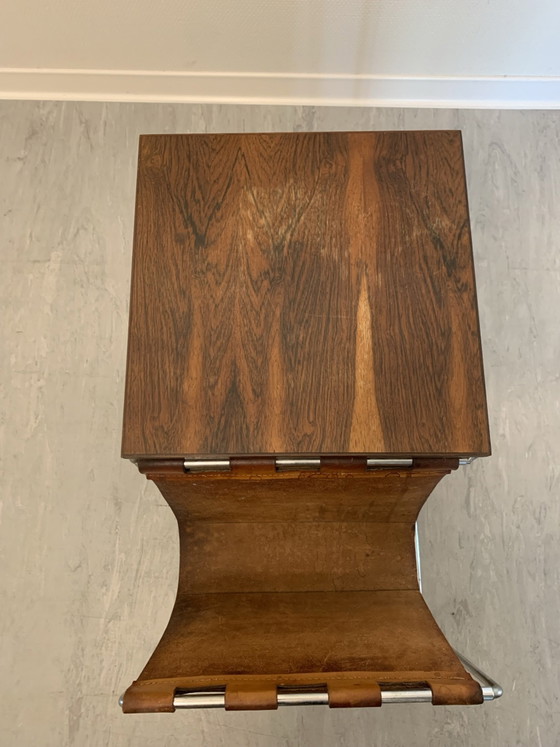 Tavolino Brabantia con portariviste – Tavolini, Pelle, Legno (photo 5 of 7)