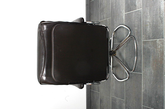 Image 1 of Sillón reclinable Unico en piel negra con pernera