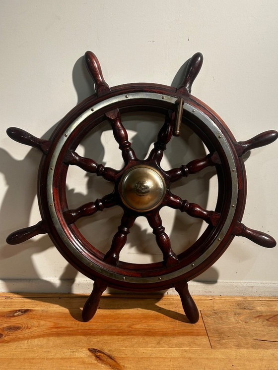 Seltenes antikes Schiffssteuerrad aus Norwegen, um 1920 – Bjørn Skavnes Skipsrattverksted, Dekorative Objekte (photo 9 of 24)
