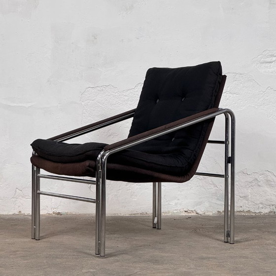 Image 1 of Pair of Bauhaus Style Mid-Century Armchairs