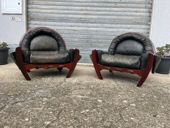 Image 1 of 1960’s Italian Modern pair of armchairs from Luciano Frigerio