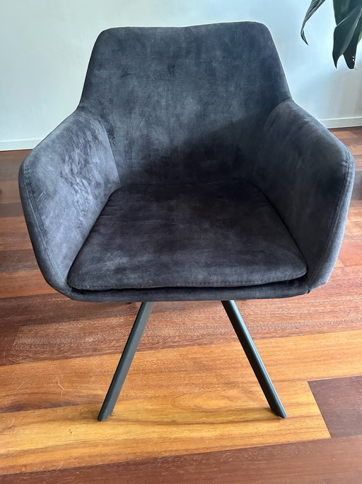 8 sillas de comedor giratorias Binn – eetkamerstoelen, Metal, Textile