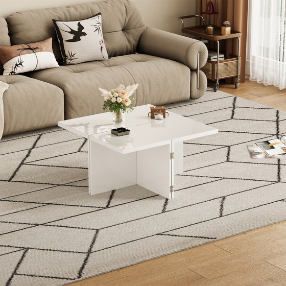 Image 1 of Urban Meuble White Glossy square coffee table, table top with free combination UVVEDS