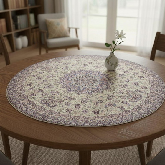 Image 1 of Handgemaakt oosters tafelkleed, zeer fijn vervaardigd van zijden draden, 75 x 75 cm