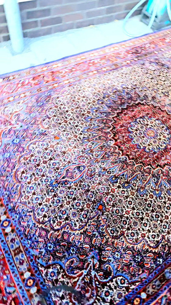 Image 1 of Antiek origineel Isfahan Perzisch oosters tapijt handgeknoopt 300x205cm TOP conditie zijde op nieuwe wol uniek