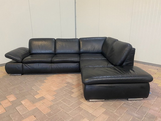 Image 1 of Bellissimo divano angolare in vera pelle nera